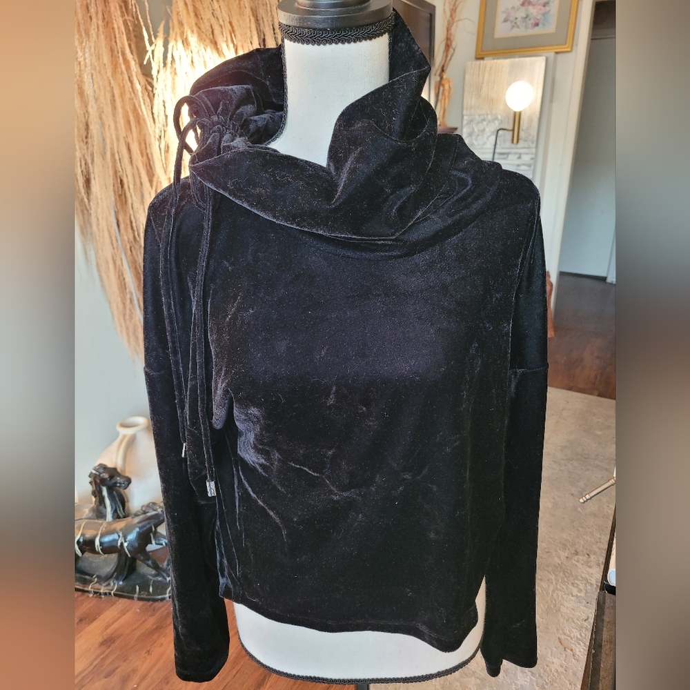 Marciano Black Velvet Cowl Neck Sweater